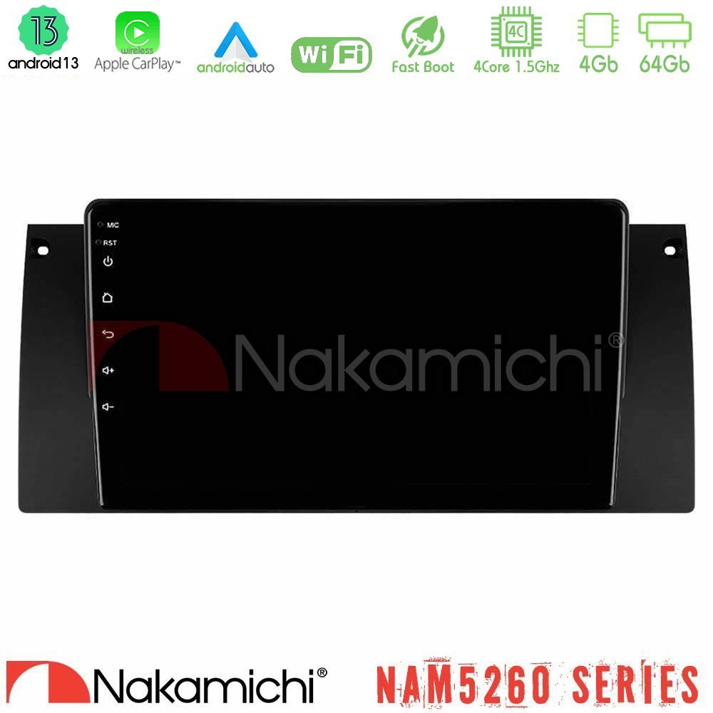 Nakamichi NAM5260 Series 4Core Android13 4+64GB BMW 5 Series (E39) / X5 (E53) Navigation Multimedia Tablet 9" Με Carplay & Android Auto