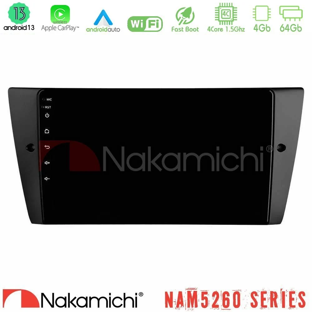 Nakamichi NAM5260 Series 4Core Android13 4+64GB BMW 3 Series 2006-2011 Navigation Multimedia Tablet 9" Με Carplay & Android Auto