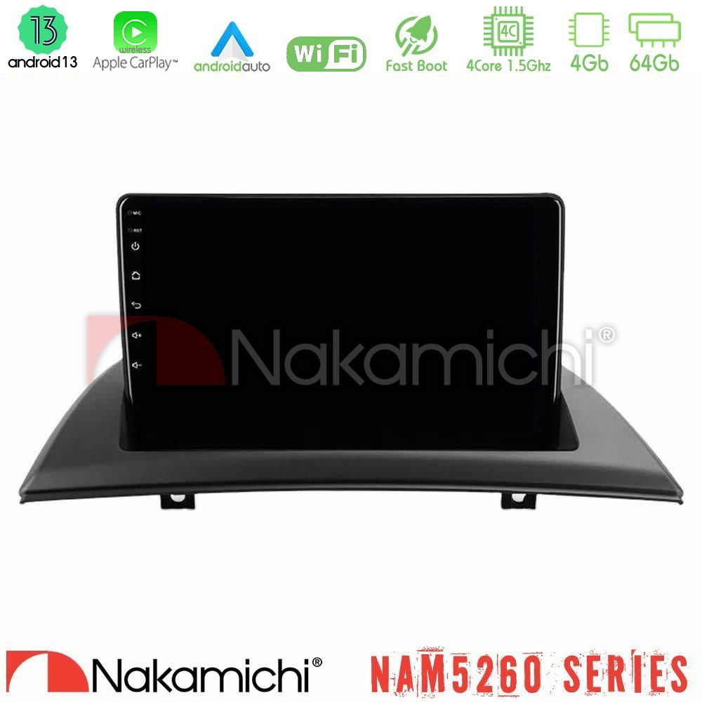 Nakamichi NAM5260 Series 4Core Android13 4+64GB BMW E83 Navigation Multimedia Tablet 9" Με Carplay & Android Auto
