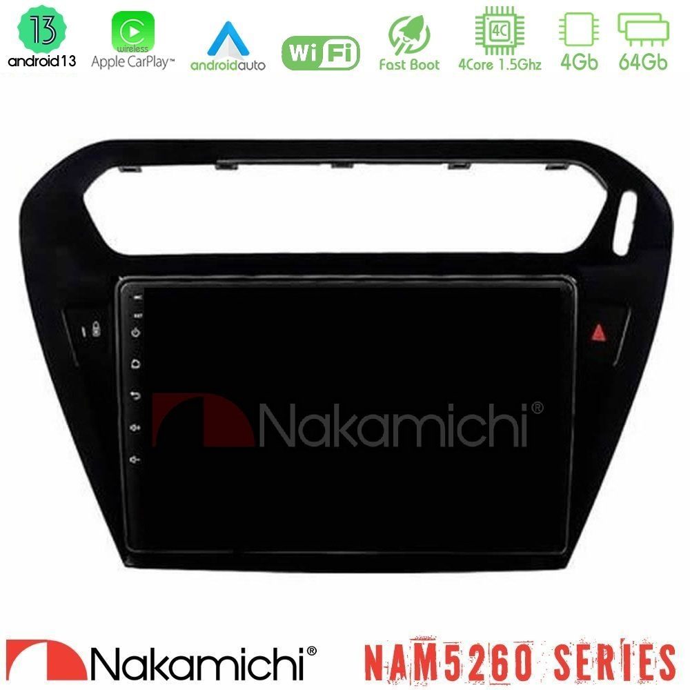 Nakamichi NAM5260 Series 4Core Android13 4+64GB Citroen C-Elysee / Peugeot 301 Navigation Multimedia Tablet 9" Με Carplay & Android Auto Nakamichi NAM5260 Series 4Core Android13 4+64GB Citroen C-Elysee / Peugeot 301 Navigation Multimedia Tablet 9" Με Carplay & Android Auto
