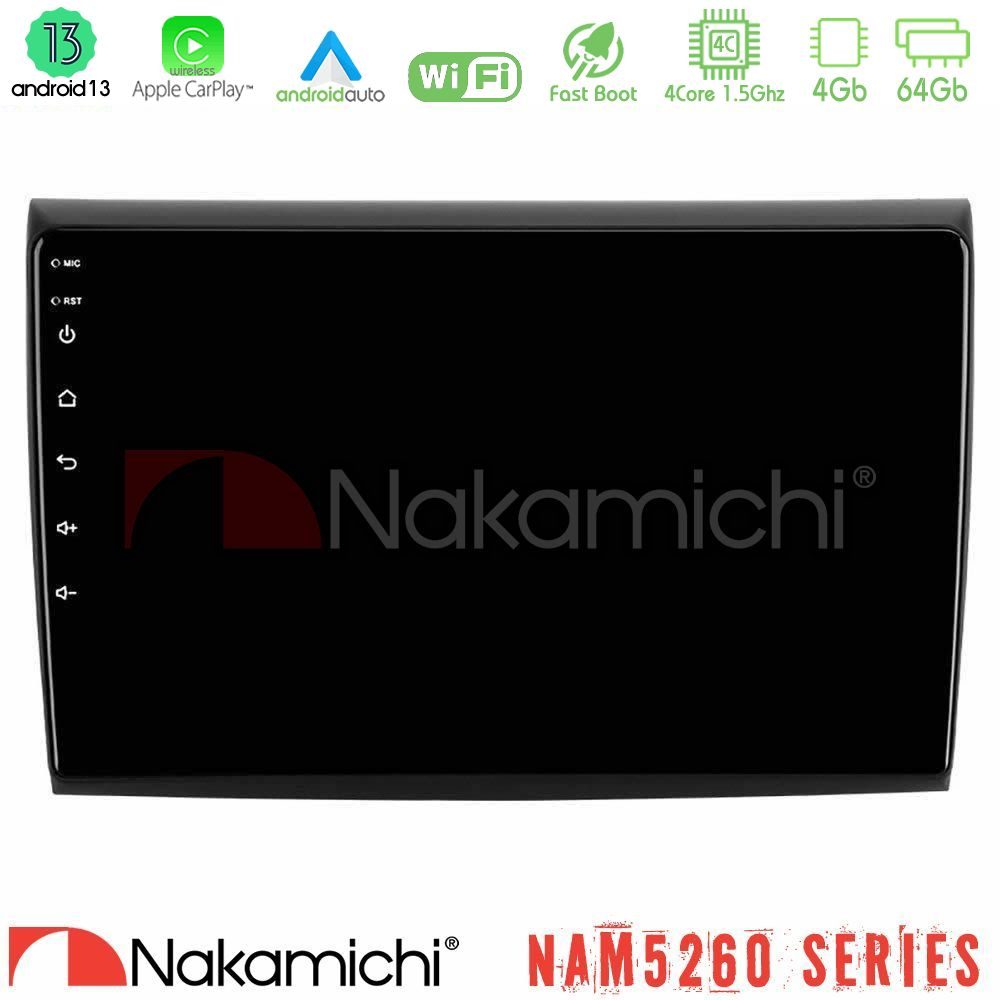 Nakamichi NAM5260 Series 4Core Android13 4+64GB Fiat Bravo Navigation Multimedia Tablet 9" Με Carplay & Android Auto
