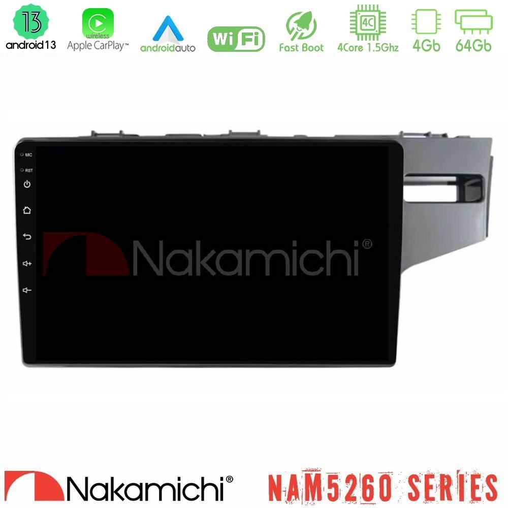 Nakamichi NAM5260 Series 4Core Android13 4+64GB Honda Jazz 2013-2020 RHD Navigation Multimedia Tablet 9" Με Carplay & Android Auto