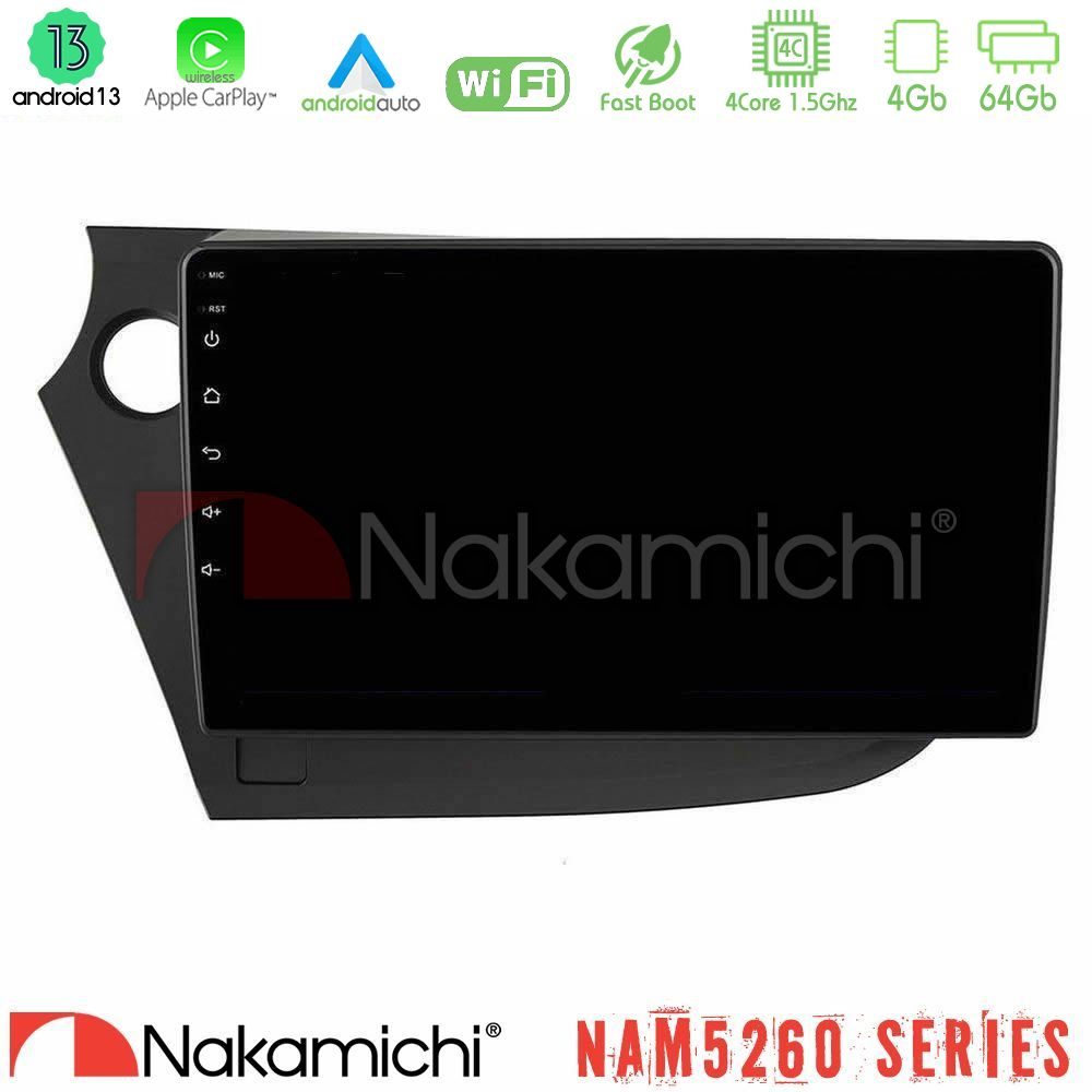 Nakamichi NAM5260 Series 4Core Android13 4+64GB Honda Insight 2009-2015 Navigation Multimedia Tablet 9" Με Carplay & Android Auto