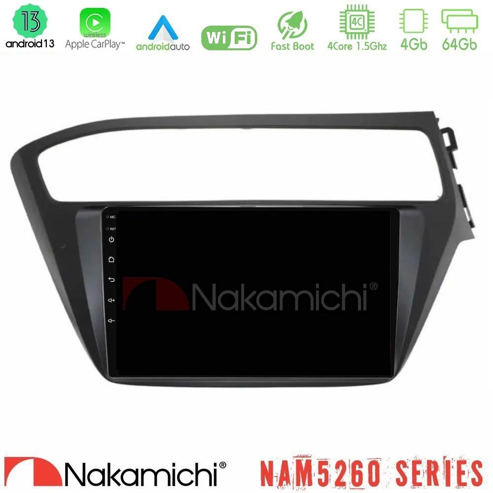 Nakamichi NAM5260 Series 4Core Android13 4+64GB Hyundai i20 2018-2020 RHD Navigation Multimedia Tablet 9" Με Carplay & Android Auto