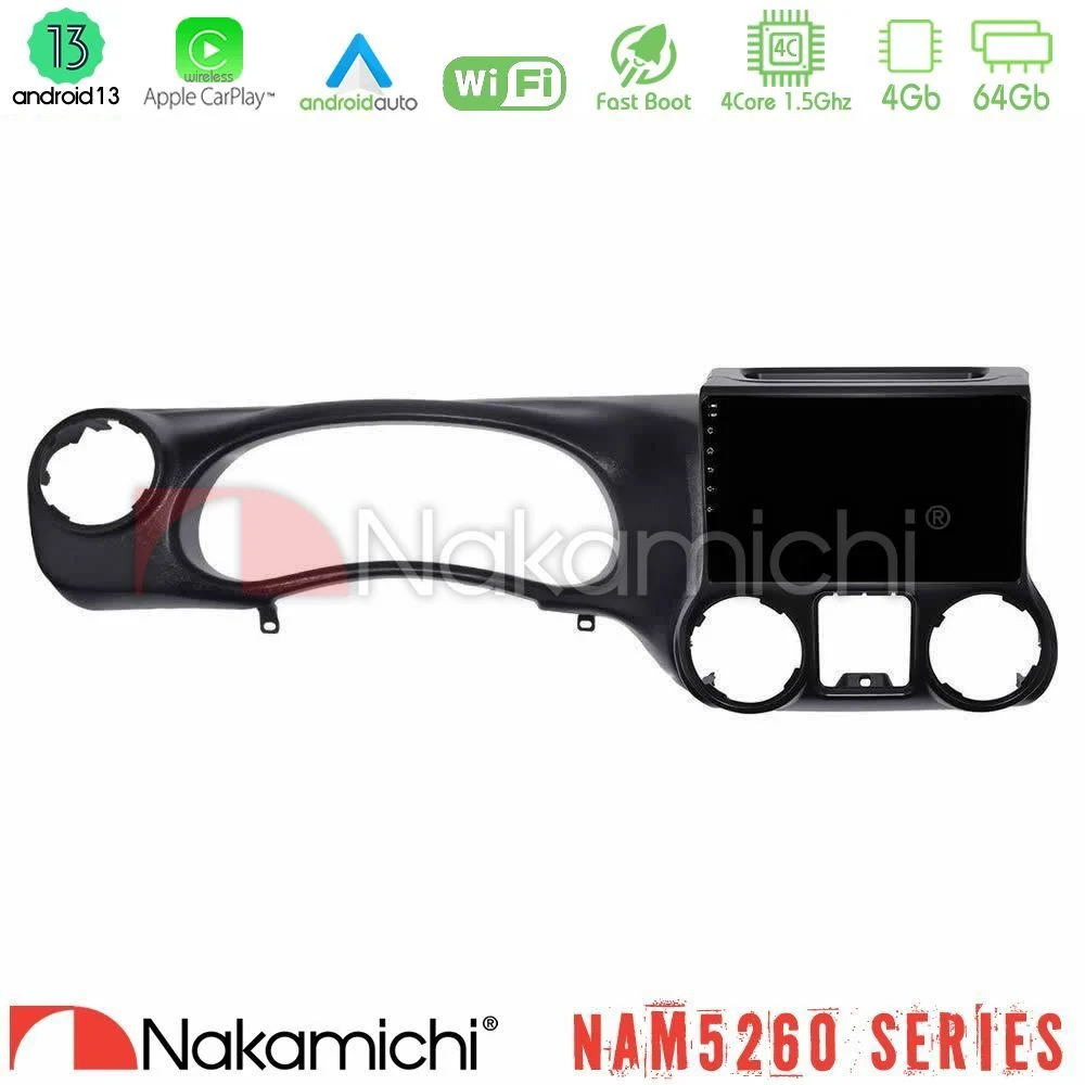 Nakamichi NAM5260 Series 4Core Android13 4+64GB Jeep Wrangler 2011-2014 Navigation Multimedia Tablet 10" Με Carplay & Android Auto