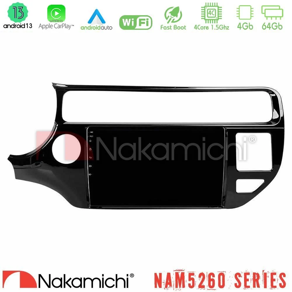 Nakamichi NAM5260 Series 4Core Android13 4+64GB Kia Rio 2015-2017 Navigation Multimedia Tablet 9" Με Carplay & Android Auto
