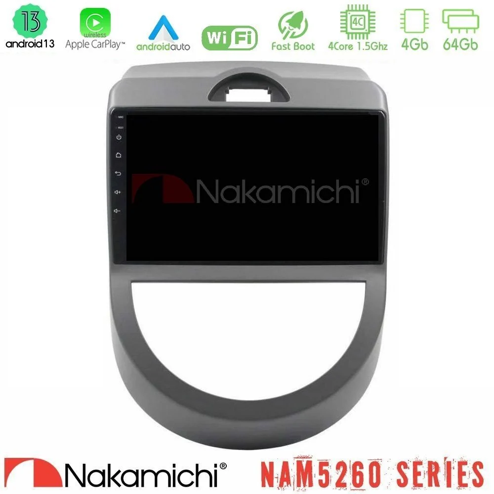 Nakamichi NAM5260 Series 4Core Android13 4+64GB Kia Soul 2009-2011 Navigation Multimedia Tablet 9" Με Carplay & Android Auto