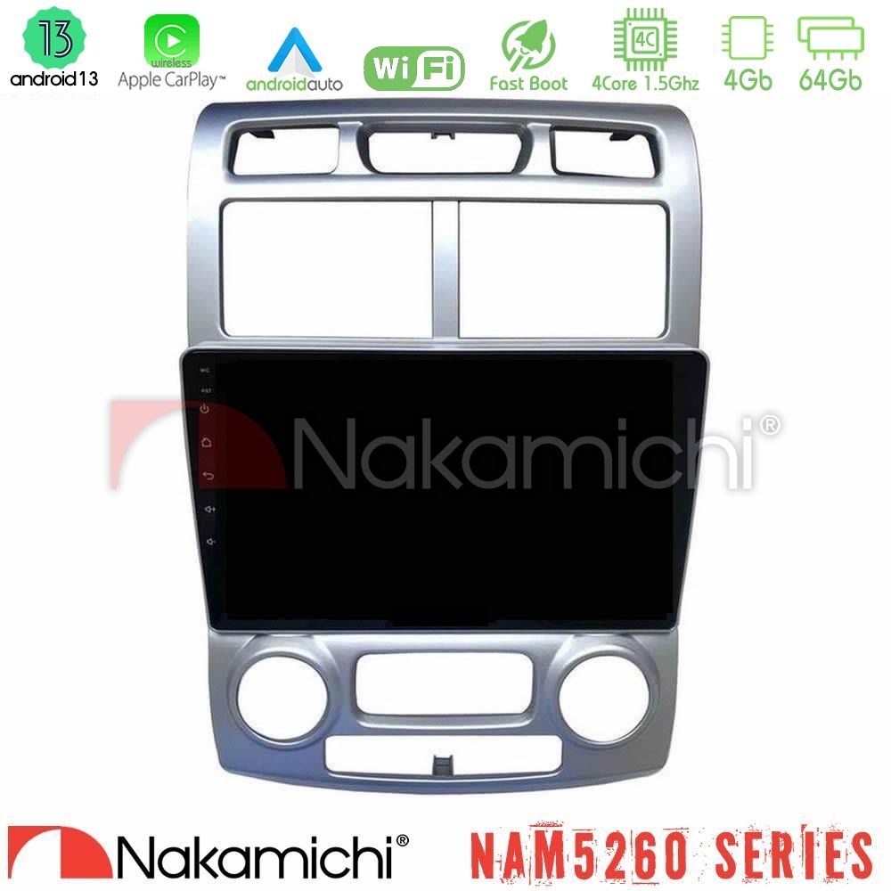 Nakamichi NAM5260 Series 4Core Android13 4+64GB Kia Sportage 2005-2008 Navigation Multimedia Tablet 9"" Με Carplay & Android Auto