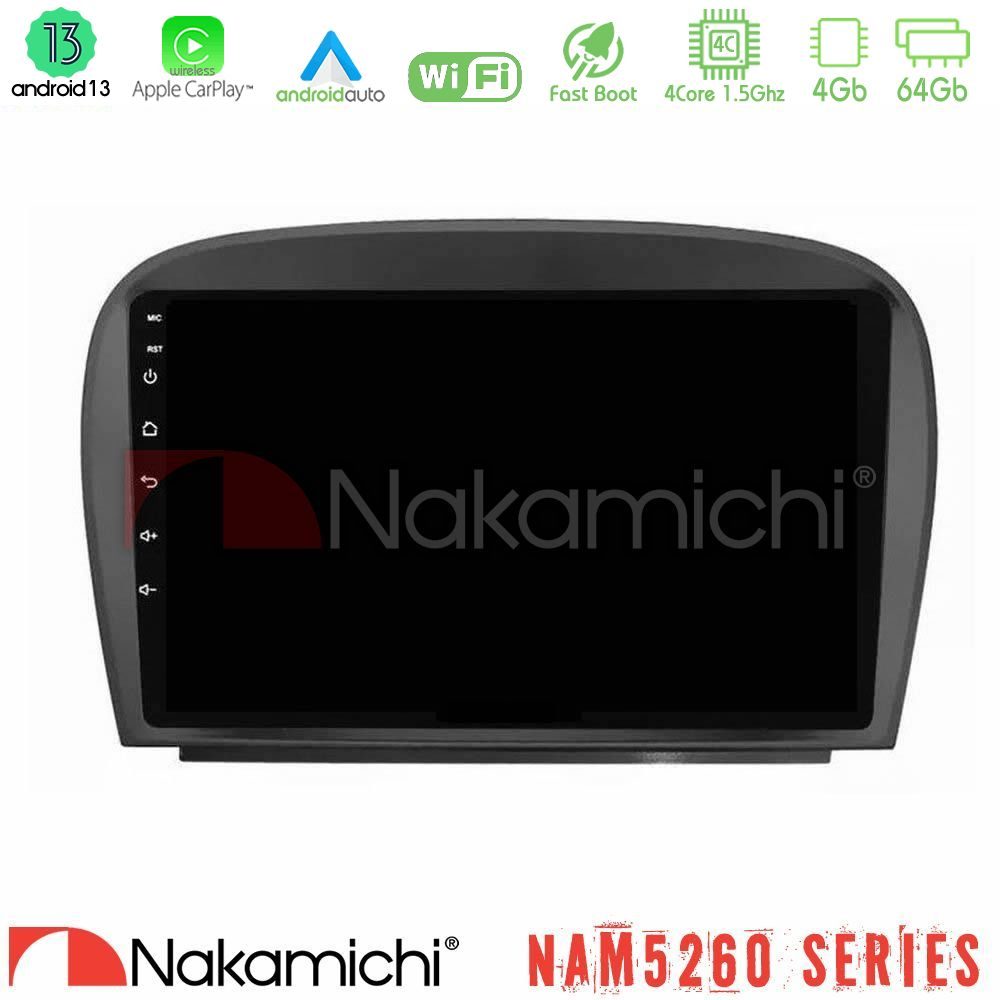 Nakamichi NAM5260 Series 4Core Android13 4+64GB Mercedes SL Class 2005-2011 Navigation Multimedia Tablet 9" Με Carplay & Android Auto