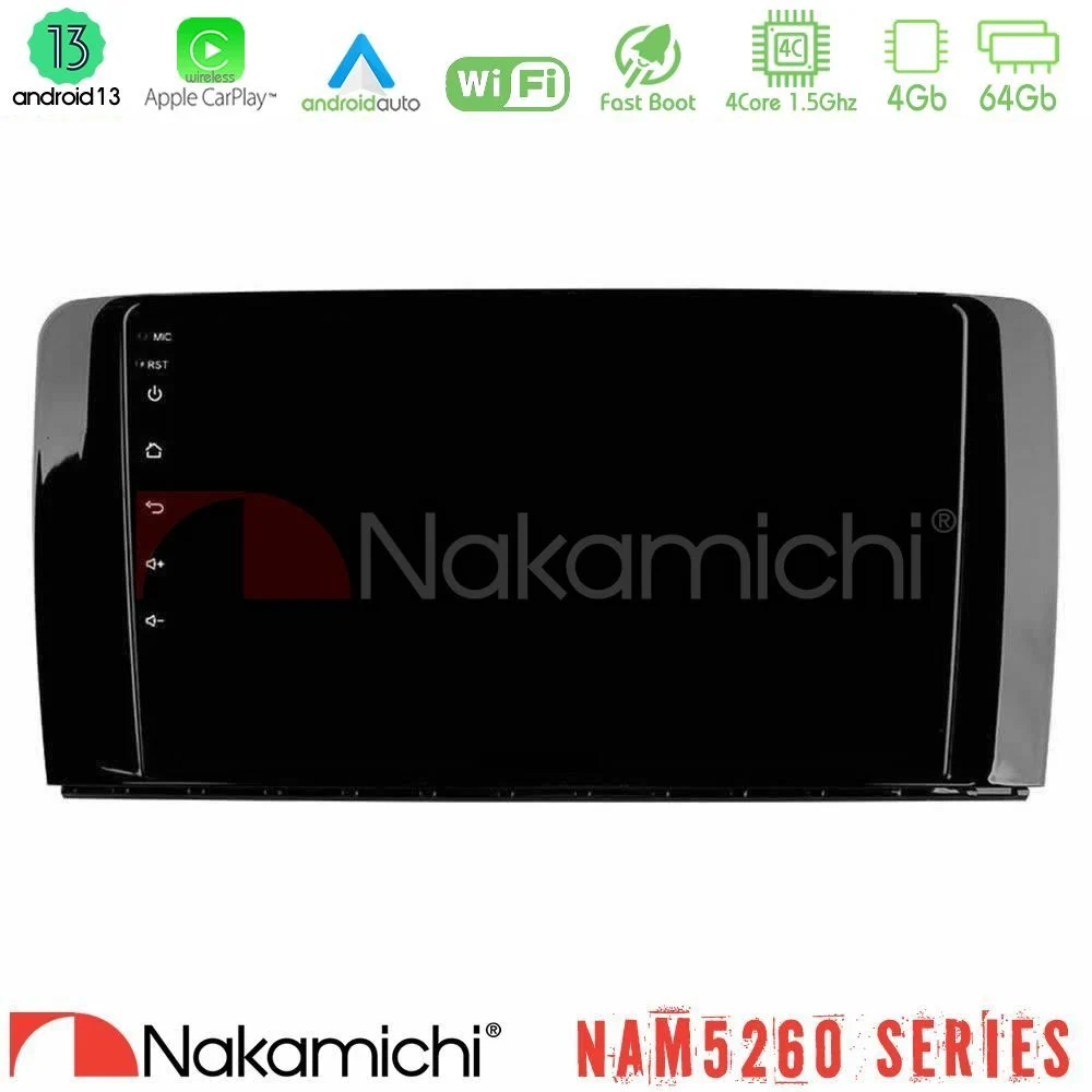 Nakamichi NAM5260 Series 4Core Android13 4+64GB Mercedes R Class Navigation Multimedia Tablet 9" Με Carplay & Android Auto
