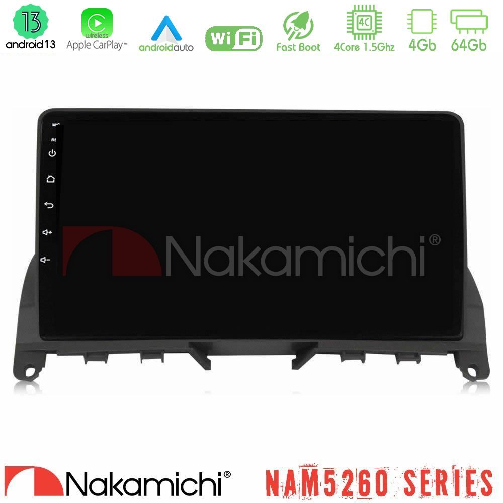Nakamichi NAM5260 Series 4Core Android13 4+64GB Mercedes C Class W204 Navigation Multimedia Tablet 9" Με Carplay & Android Auto