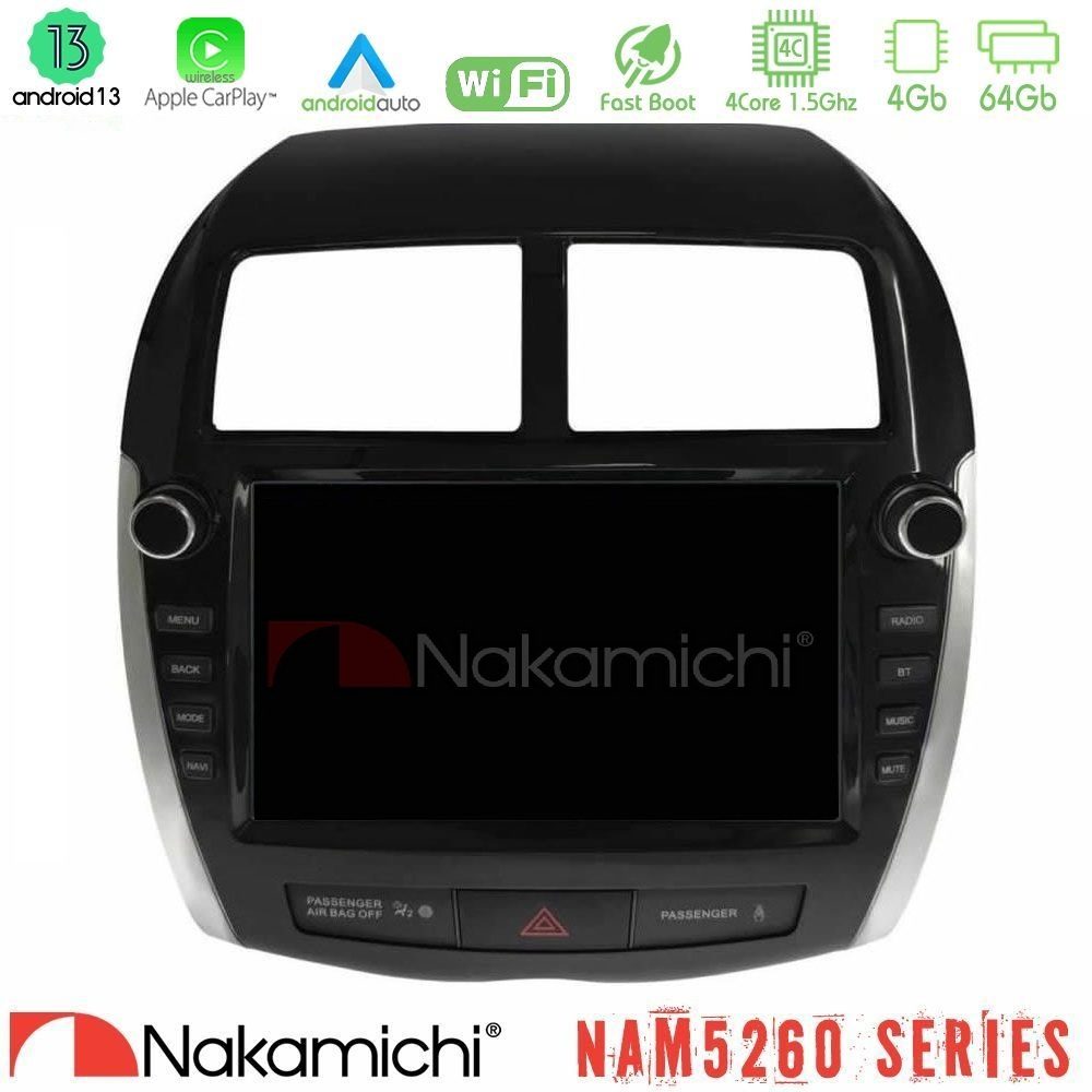 Nakamichi NAM5260 Series 4Core Android13 4+64GB Mitsubishi ASX 2013-2018 Navigation Multimedia Tablet 9" Με Carplay & Android Auto (Oem Look)