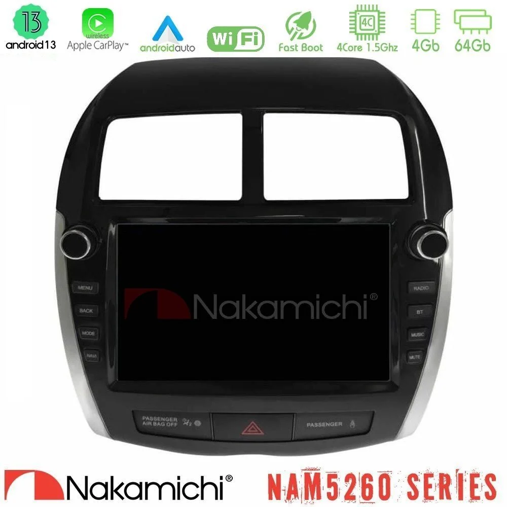 Nakamichi NAM5260 Series 4Core Android13 4+64GB Mitsubishi ASX 2013-2018 Navigation Multimedia Tablet 9" Με Carplay & Android Auto (Oem Look)