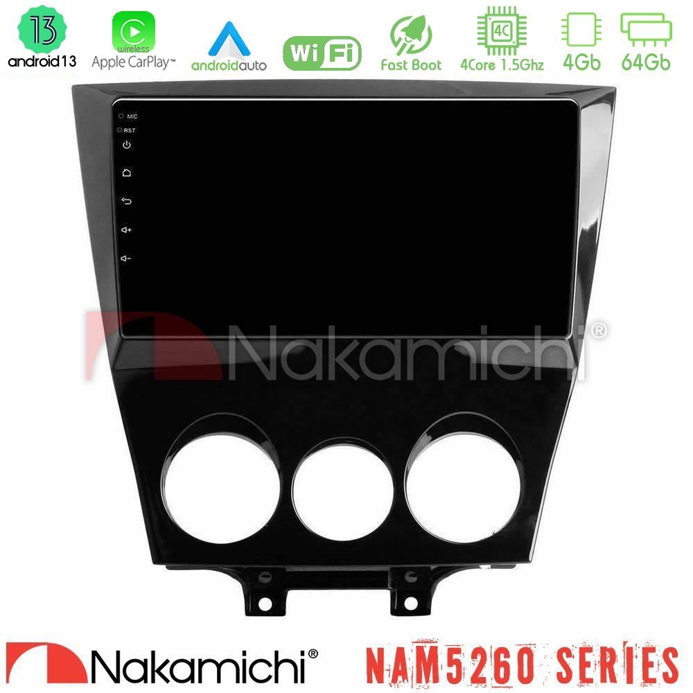 Nakamichi NAM5260 Series 4Core Android13 4+64GB Mazda RX8 2008-2012 Navigation Multimedia Tablet 9" Με Carplay & Android Auto