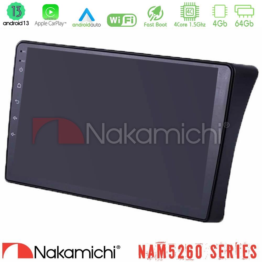 Nakamichi NAM5260 Series 4Core Android13 4+64GB Nissan Navara D40 Navigation Multimedia Tablet 9" Με Carplay & Android Auto