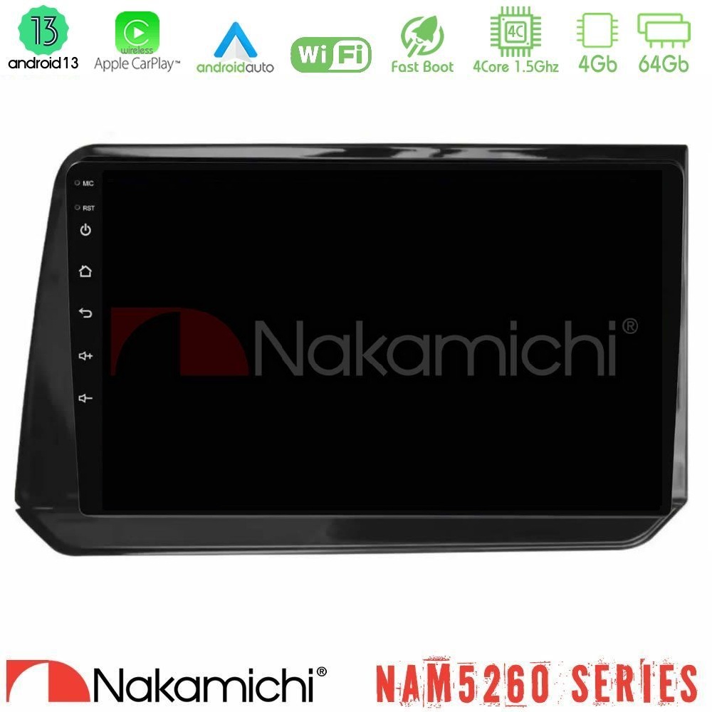 Nakamichi NAM5260 Series 4Core Android13 4+64GB Nissan Note 2021-2026 RHD Navigation Multimedia Tablet 10" Με Carplay & Android Auto