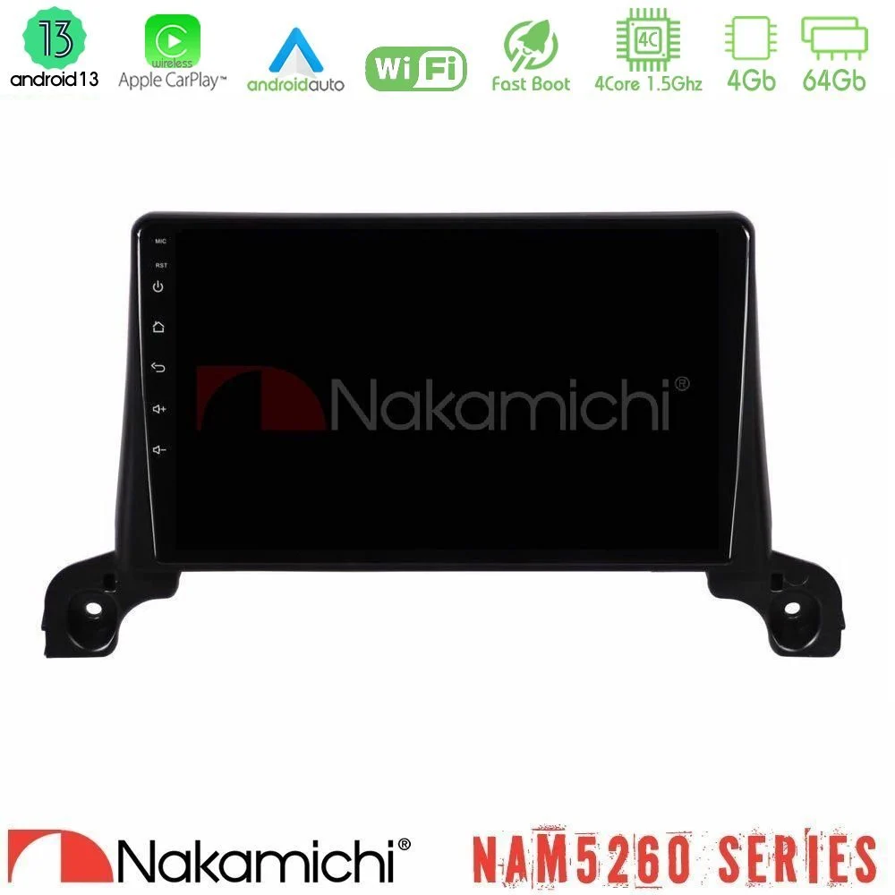 Nakamichi NAM5260 Series 4Core Android13 4+64GB Peugeot 3008/5008 2017-2023 Navigation Multimedia Tablet 9" Με Carplay & Android Auto