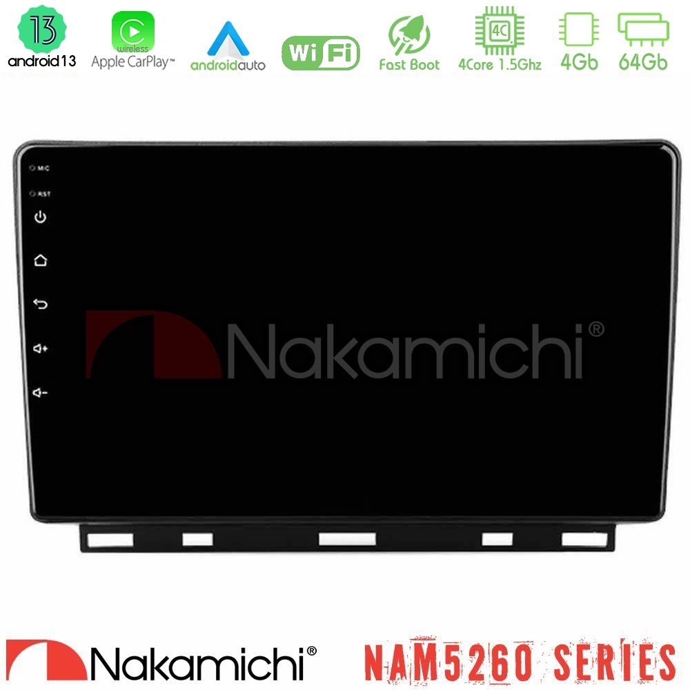 Nakamichi NAM5260 Series 4Core Android13 4+64GB Renault Clio 5 2020-2025 Navigation Multimedia Tablet 9" Με Carplay & Android Auto