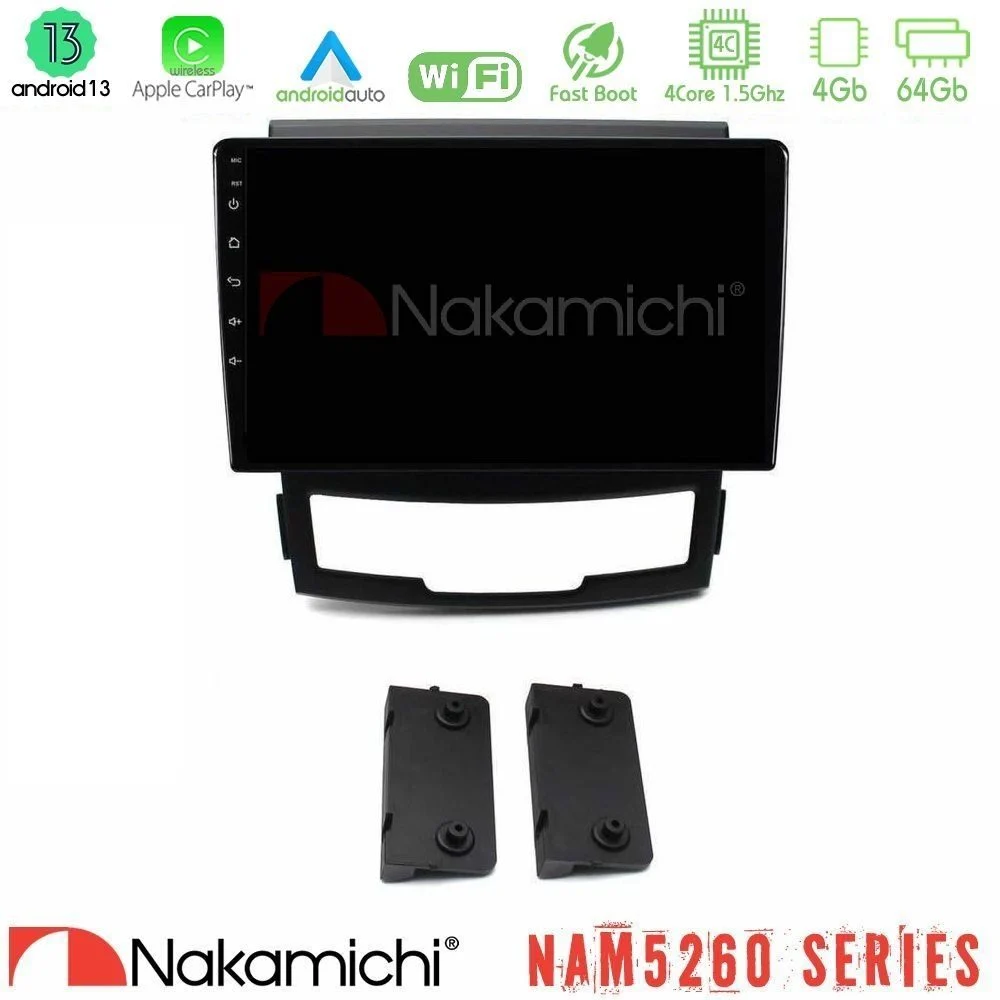 Nakamichi NAM5260 Series 4Core Android13 4+64GB Ssangyong Korando 2010-2014 Navigation Multimedia Tablet 9" Με Carplay & Android Auto