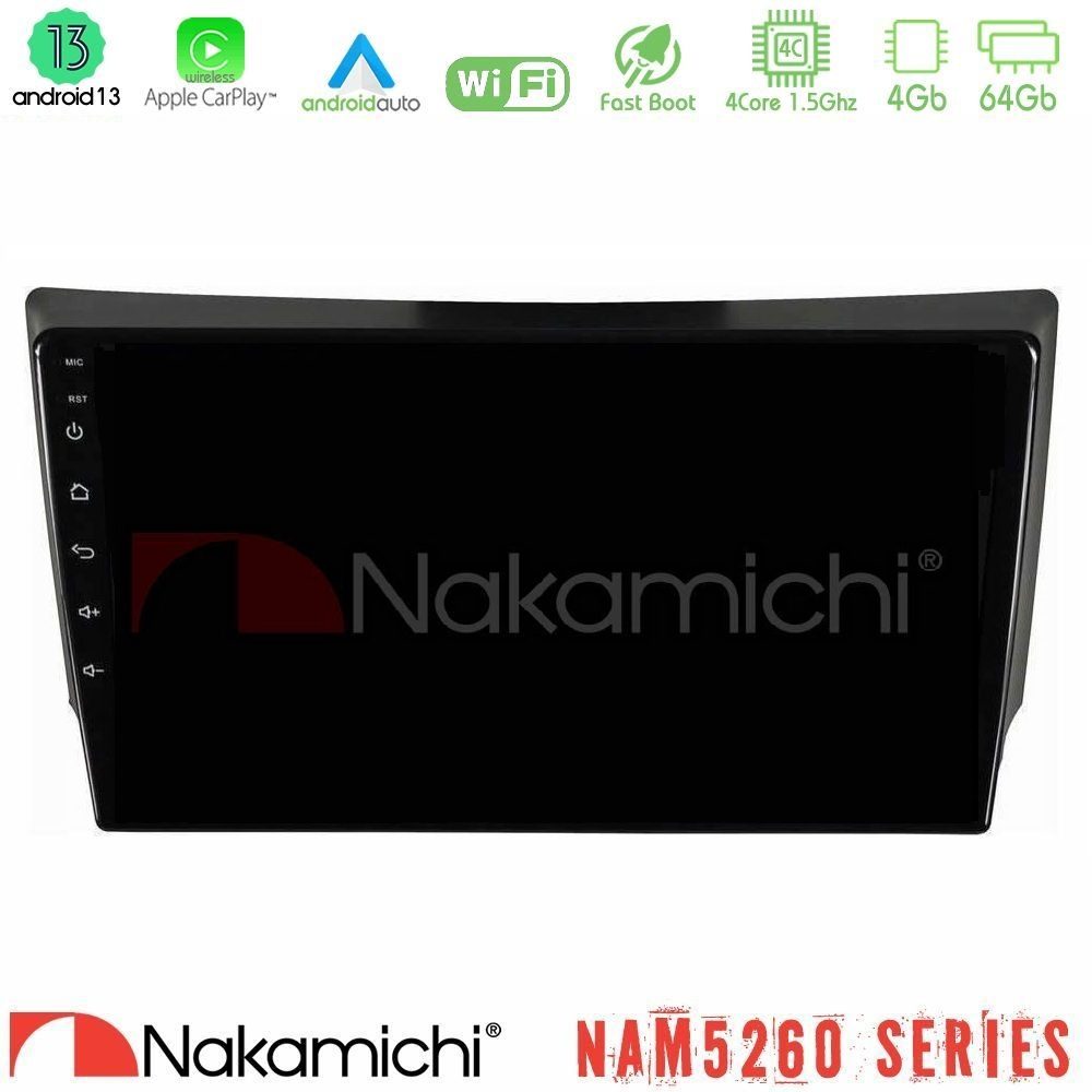 Nakamichi NAM5260 Series 4Core Android13 4+64GB Ssangyong Rexton 2002-2006 Navigation Multimedia Tablet 9" Με Carplay & Android Auto