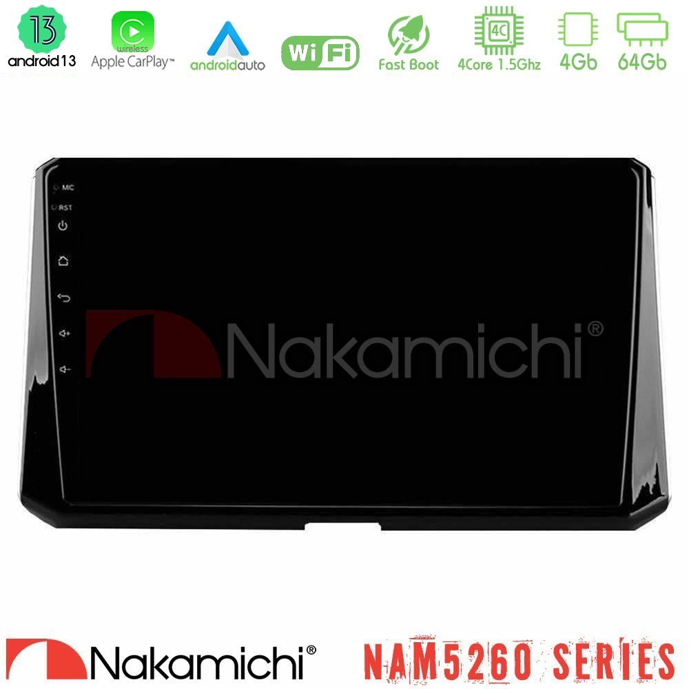 Nakamichi NAM5260 Series 4Core Android13 4+64GB Toyota Corolla 2019-2022 Navigation Multimedia Tablet 10" Με Carplay & Android Auto