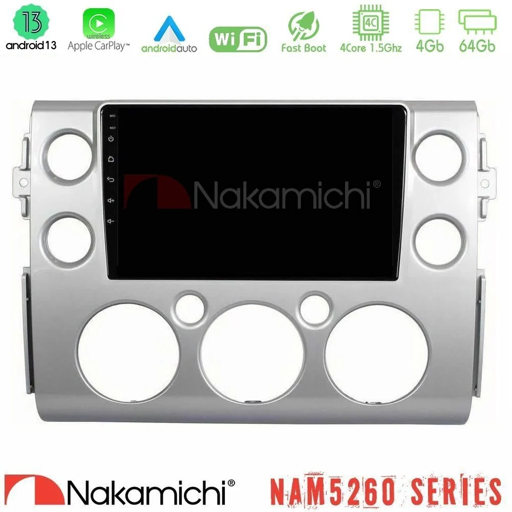 Nakamichi NAM5260 Series 4Core Android13 4+64GB Toyota FJ 2007-2014 Navigation Multimedia Tablet 9" Με Carplay & Android Auto