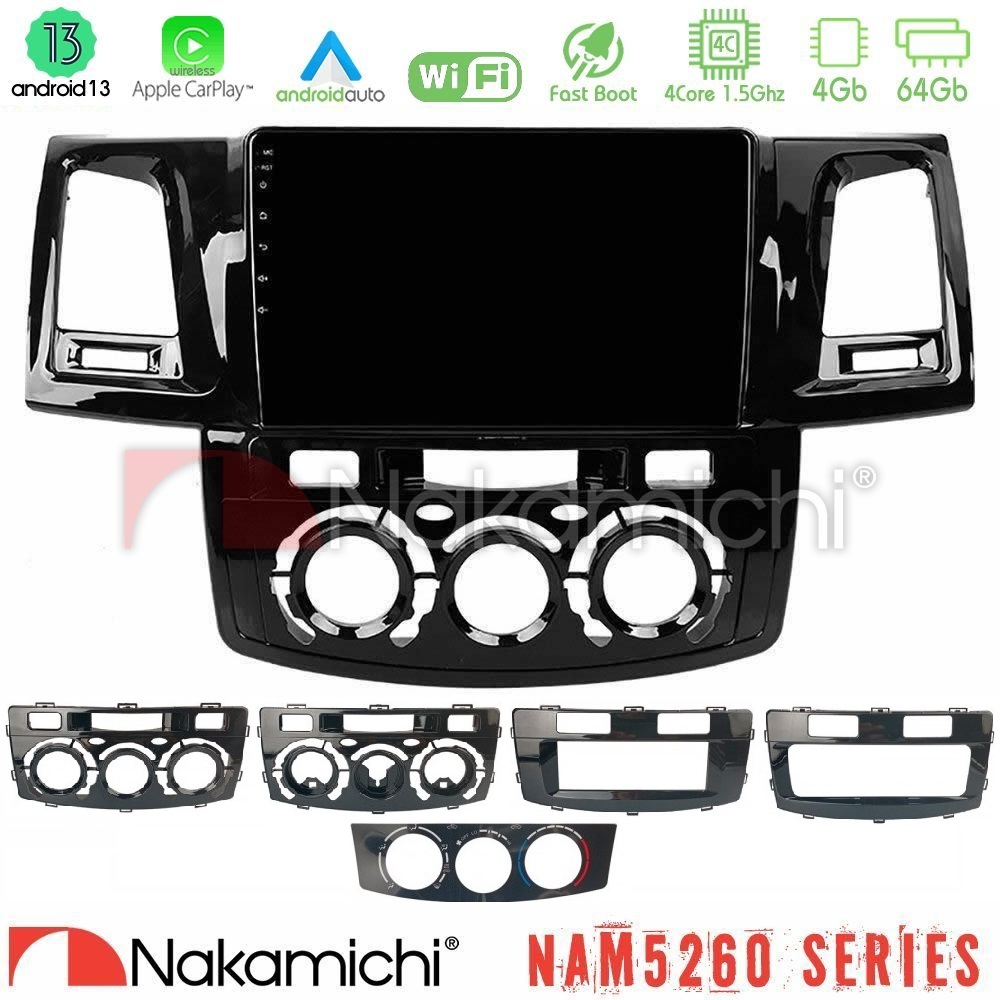 Nakamichi NAM5260 Series 4Core Android13 4+64GB Toyota Hilux 2007-2016 Navigation Multimedia Tablet 9" Με Carplay & Android Auto