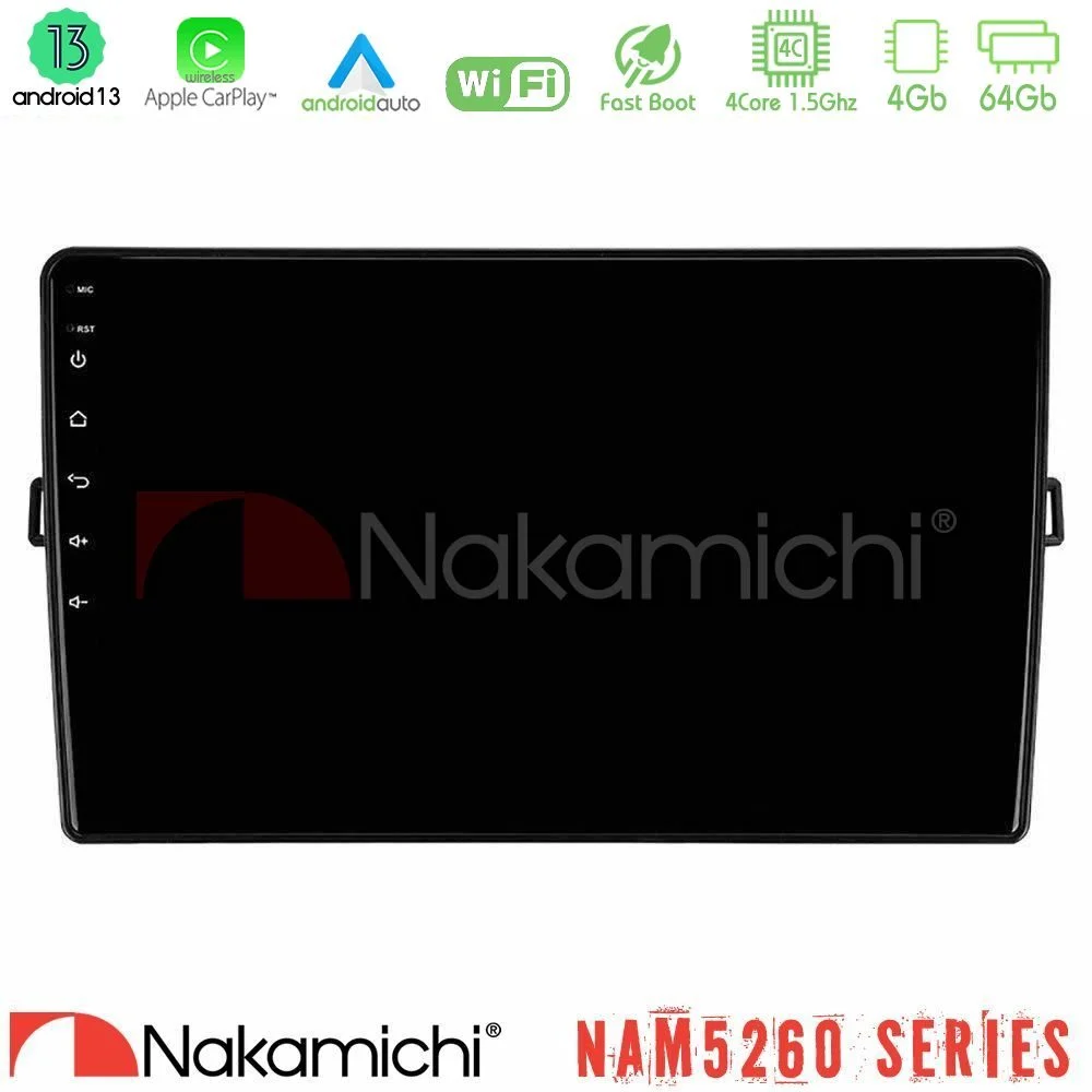 Nakamichi NAM5260 Series 4Core Android13 4+64GB Toyota Auris Navigation Multimedia Tablet 10" Με Carplay & Android Auto
