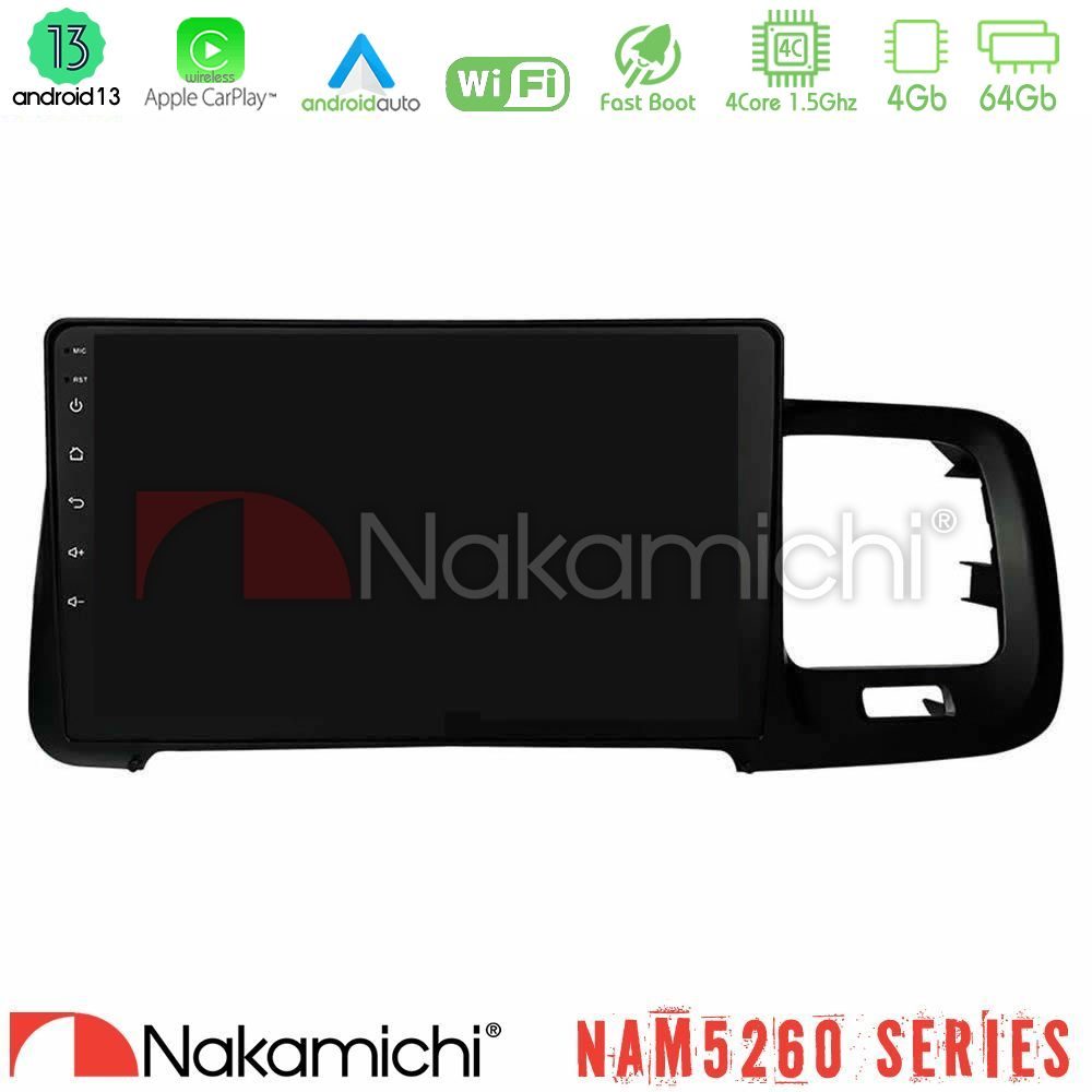 Nakamichi NAM5260 Series 4Core Android13 4+64GB Volvo S60 2010-2018 Navigation Multimedia Tablet 9" Με Carplay & Android Auto