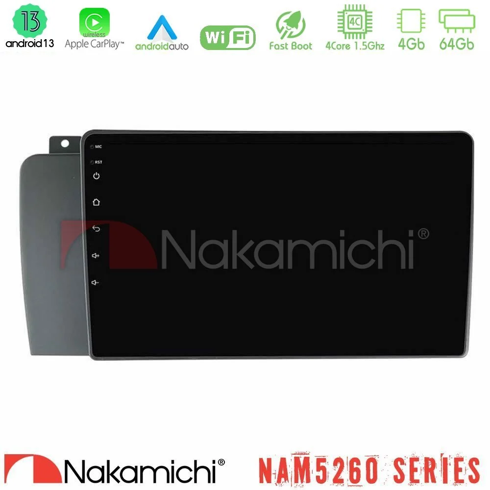 Nakamichi NAM5260 Series 4Core Android13 4+64GB Volvo S60 2004-2009 Navigation Multimedia Tablet 9" Με Carplay & Android Auto