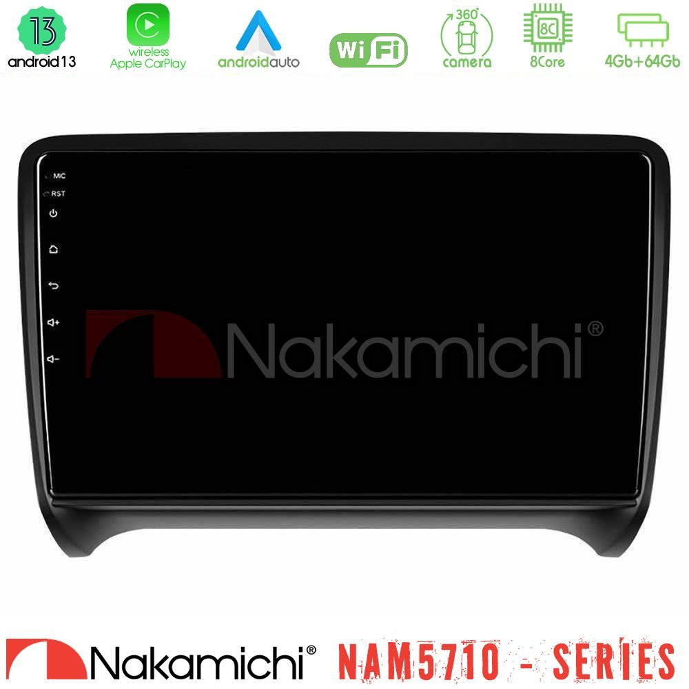 Nakamichi NAM5710 Series 8Core Android13 4+64GB Audi TT B7 Navigation Multimedia Tablet 9"