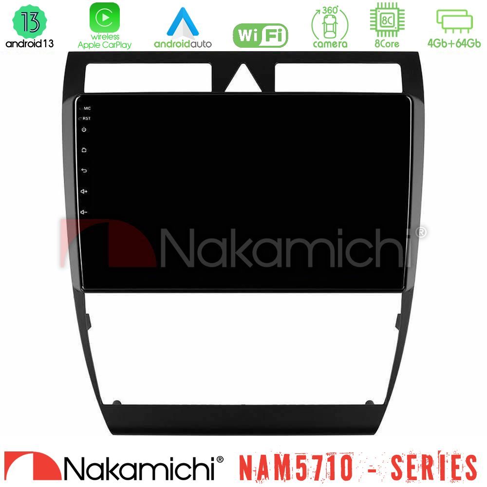 Nakamichi NAM5710 Series 8Core Android13 4+64GB  Audi A6 (C5) 1997-2004 Navigation Multimedia Tablet 9"