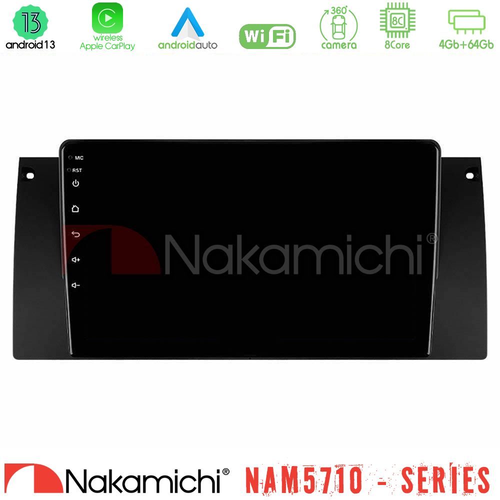 Nakamichi NAM5710 Series 8Core Android13 4+64GB  BMW 5 Series  (E39) / X5 (E53) Navigation Multimedia Tablet 9"