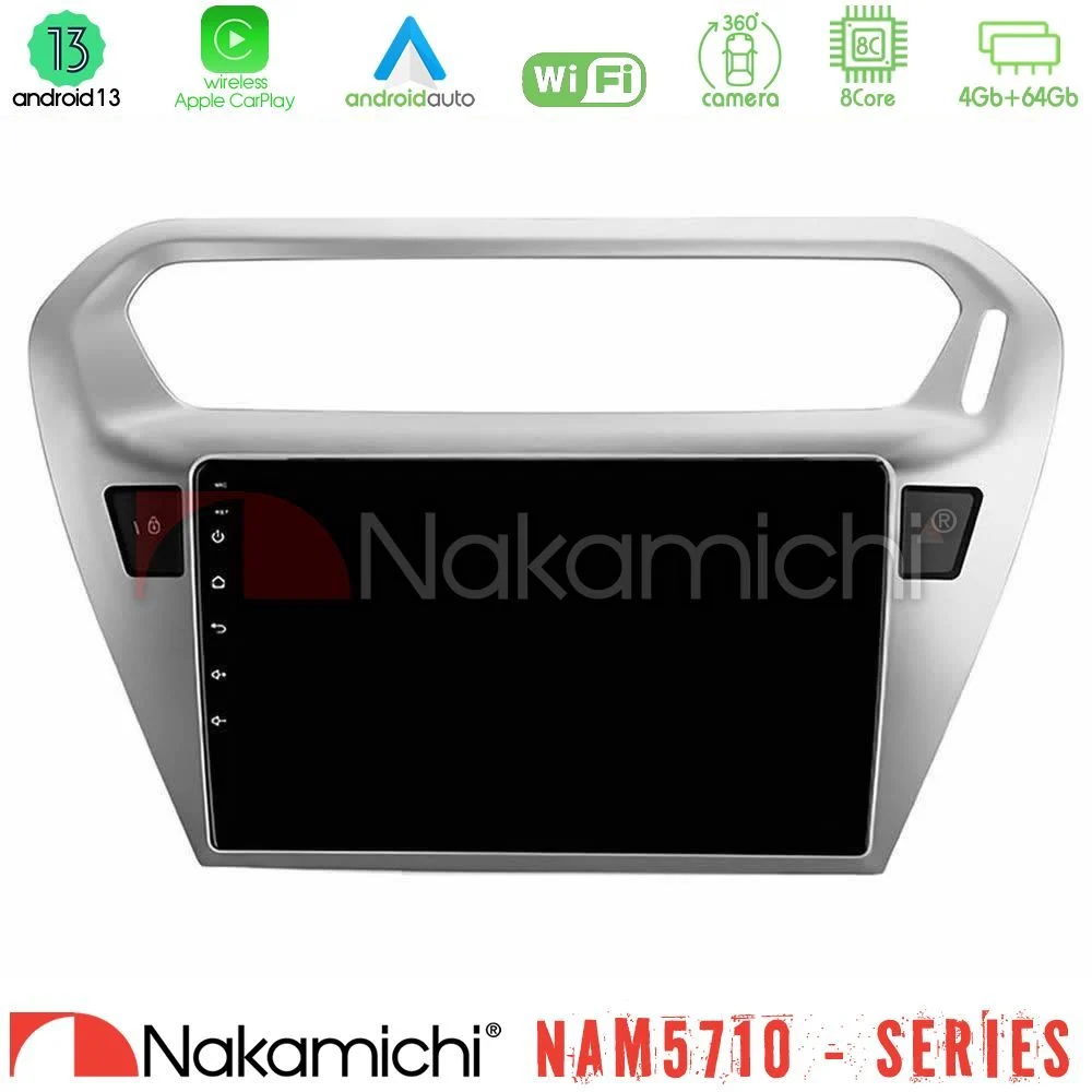 Nakamichi NAM5710 Series 8Core Android13 4+64GB Citroën C-Elysée / Peugeot 301 Navigation Multimedia Tablet 9"