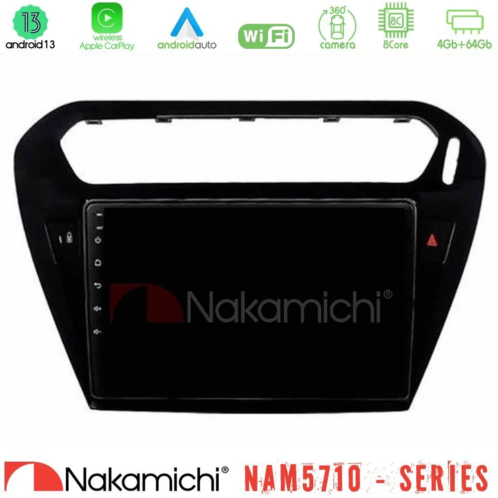 Nakamichi NAM5710 Series 8Core Android13 4+64GB Citroen C-Elysee / Peugeot 301 Navigation Multimedia Tablet 9" (Μαύρο))