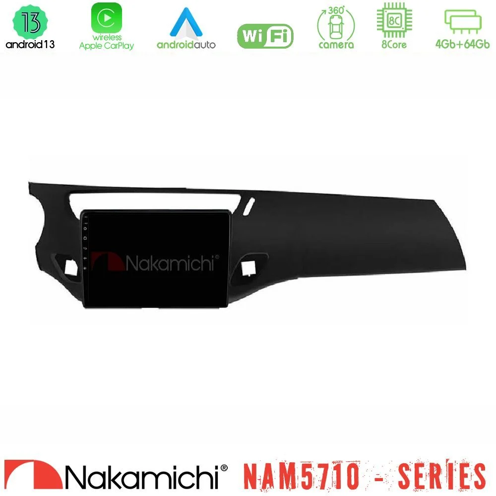 Nakamichi NAM5710 Series 8Core Android13 4+64GB Citroen C3 2009-2016 Navigation Multimedia Tablet 9" (Μαύρο γυαλιστερό)