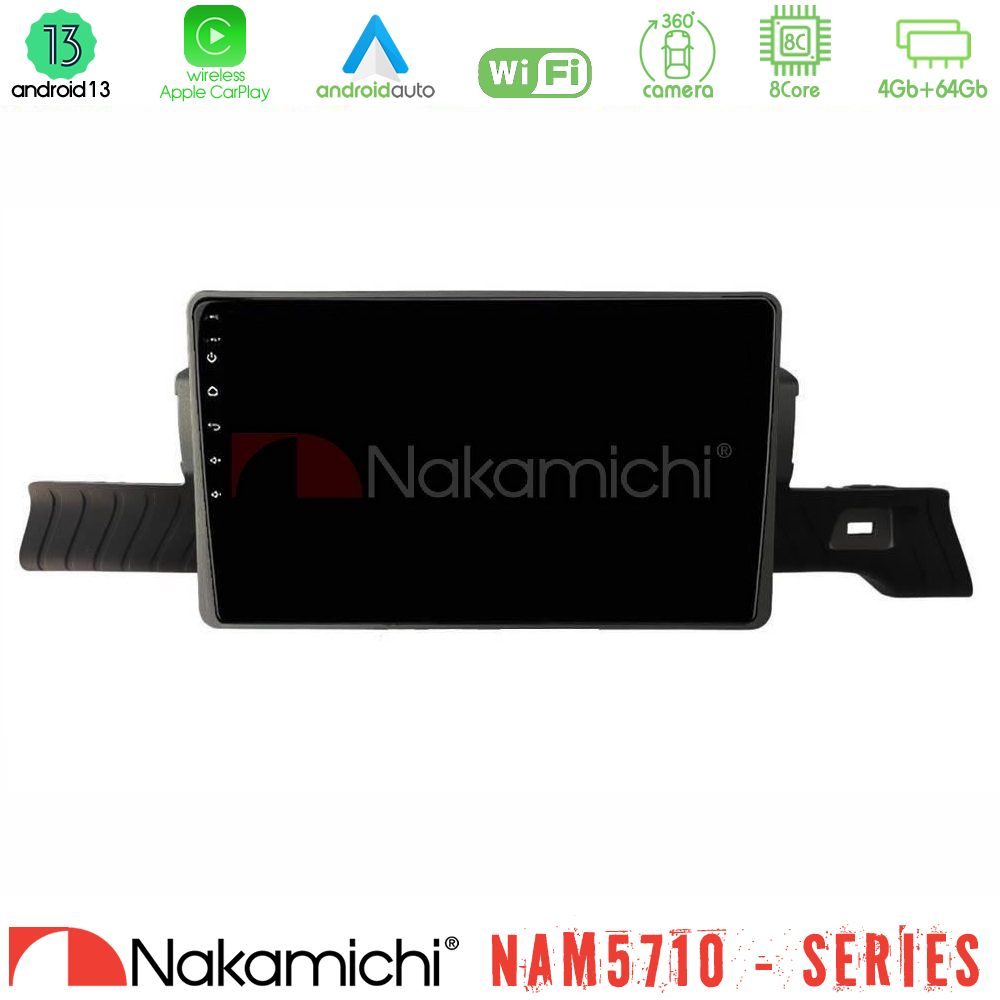 Nakamichi NAM5710 Series 8Core Android13 4+64GB Citroen C3 You 2025-> Navigation Multimedia Tablet 9"