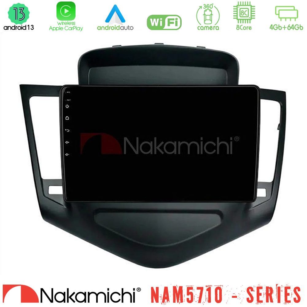 Nakamichi NAM5710 Series 8Core Android13 4+64GB Chevrolet Cruze 2009-2012 Navigation Multimedia Tablet 9" (Μαύρο)