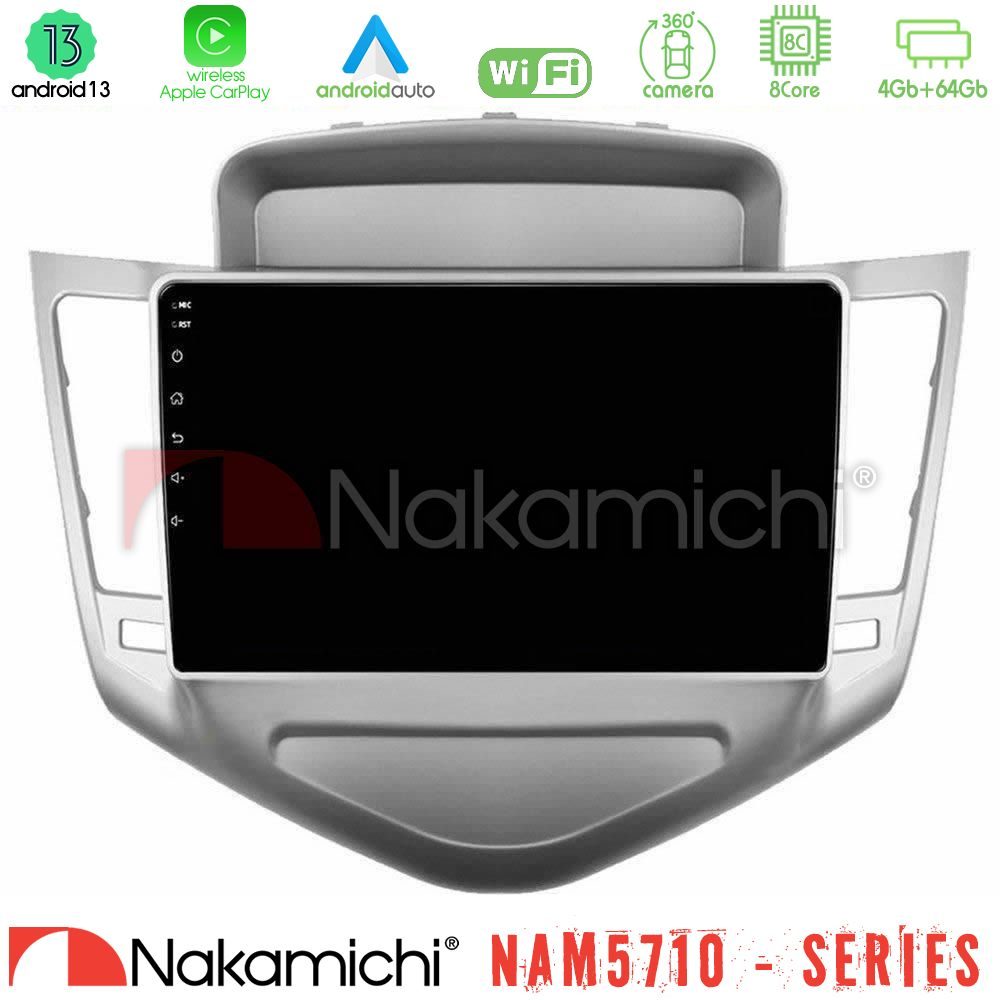 Nakamichi NAM5710 Series 8Core Android13 4+64GB Chevrolet Cruze 2009-2012 Navigation Multimedia Tablet 9"