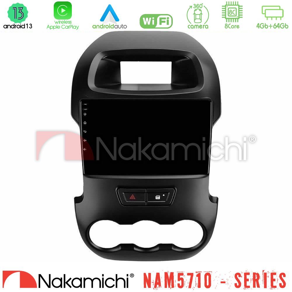 Nakamichi NAM5710 Series 8Core Android13 4+64GB Ford Ranger 2012-2016 Navigation Multimedia Tablet 9"