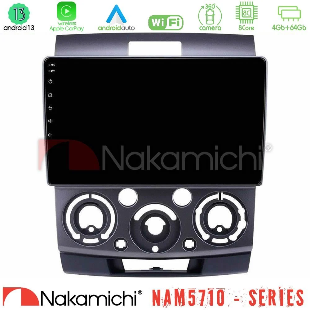 Nakamichi NAM5710 Series 8Core Android13 4+64GB  Ford Ranger/Mazda BT50 Navigation Multimedia Tablet 9"