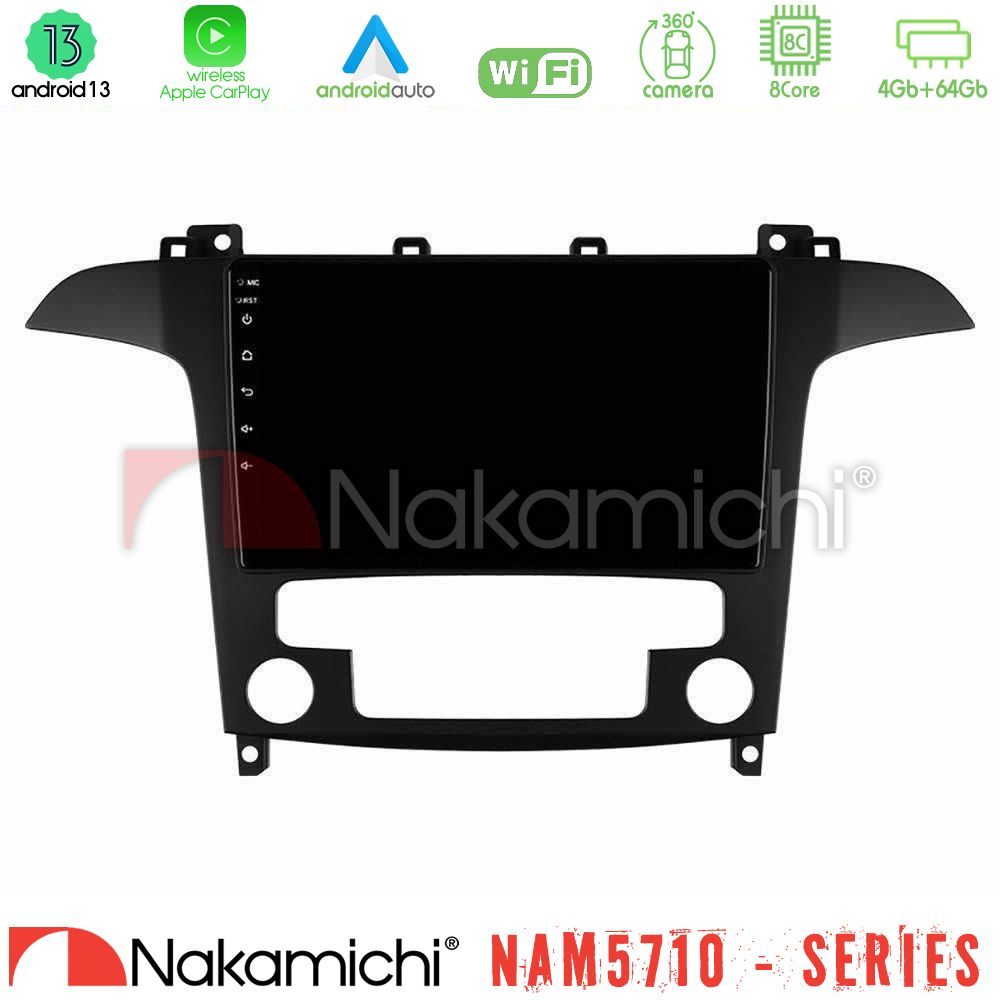 Nakamichi NAM5710 Series 8Core Android13 4+64GB Ford S-Max 2006-2012 Navigation Multimedia Tablet 9"