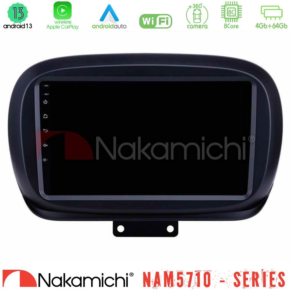 Nakamichi NAM5710 Series 8Core Android13 4+64GB Fiat 500X Navigation Multimedia Tablet 9"