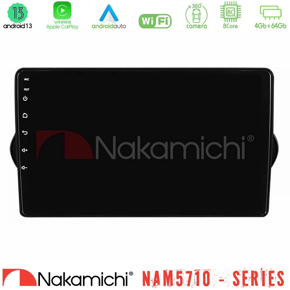 Nakamichi NAM5710 Series 8Core Android13 4+64GB Fiat Tipo 2015-2022 (Sedan) Navigation Multimedia Tablet 9"