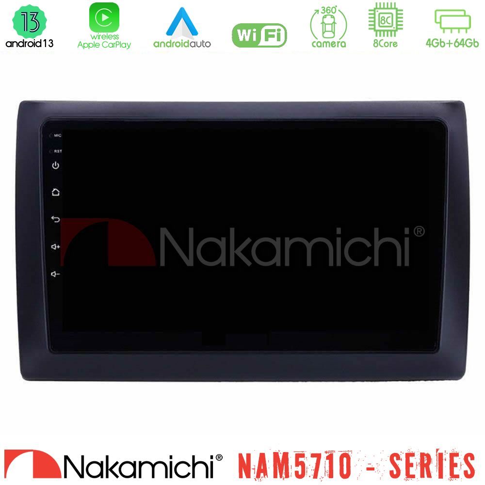 Nakamichi NAM5710 Series 8Core Android13 4+64GB Fiat Stilo Navigation Multimedia Tablet 9"