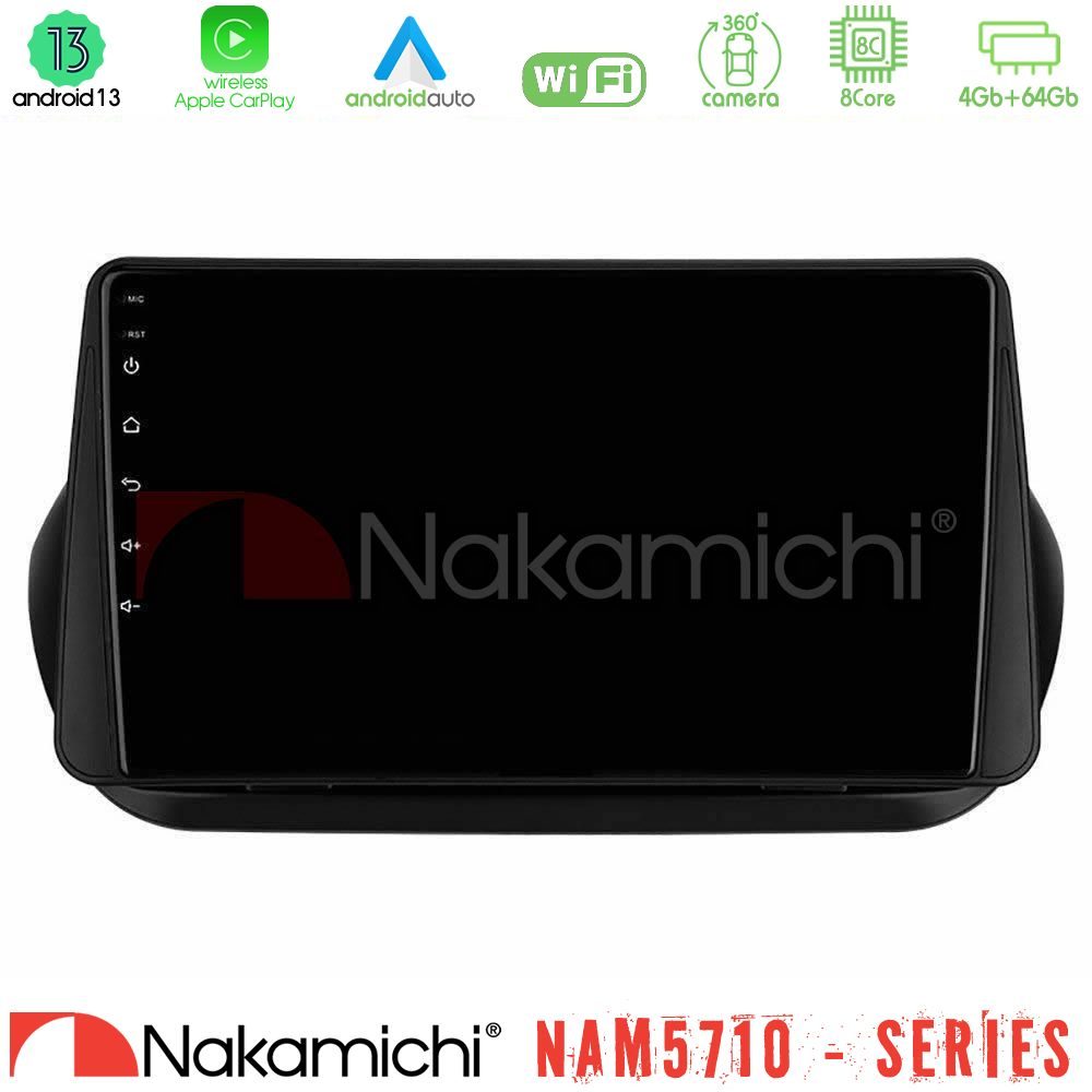 Nakamichi NAM5710 Series 8Core Android13 4+64GB Fiat Fiorino/Citroen Nemo/Peugeot Bipper Navigation Multimedia Tablet 10"