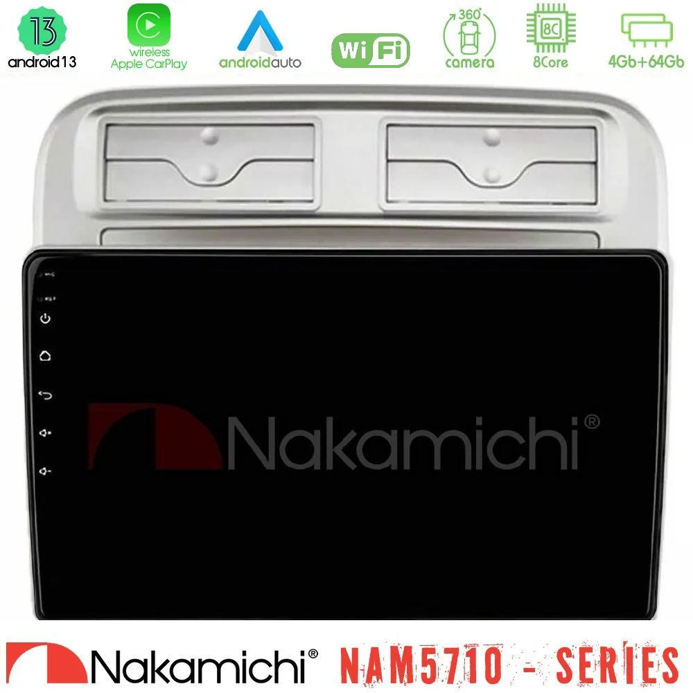Nakamichi NAM5710 Series 8Core Android13 4+64GB Fiat Grande Punto 2006-2011 Navigation Multimedia Tablet 9"