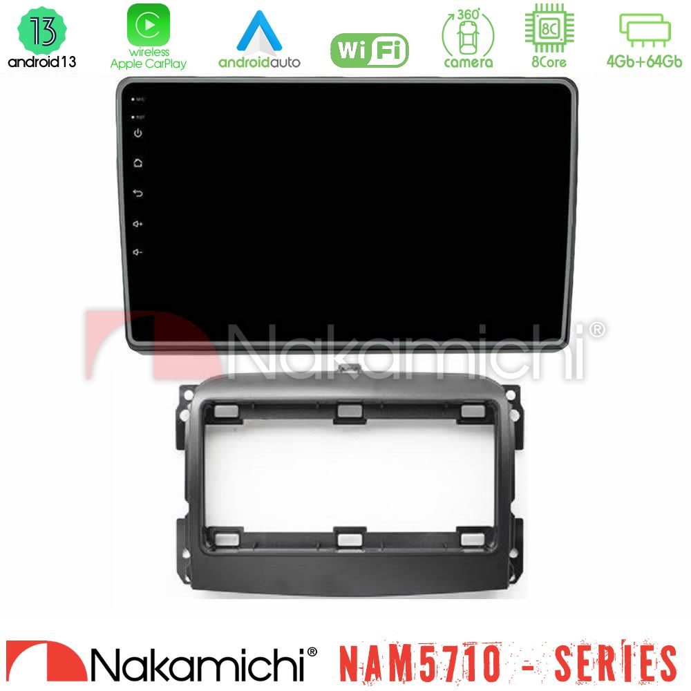 Nakamichi NAM5710 Series 8Core Android13 4+64GB Fiat 500L Navigation Multimedia Tablet 10"