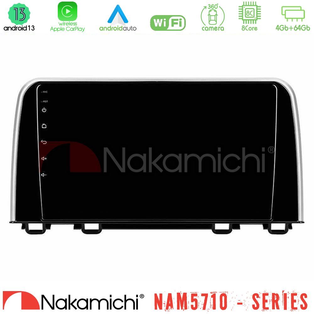 Nakamichi NAM5710 Series 8Core Android13 4+64GB Honda CR-V 2019-> Navigation Multimedia Tablet 10"
