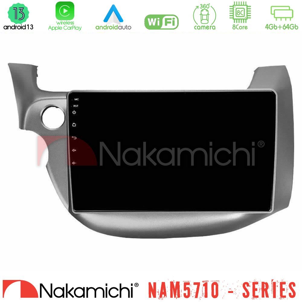 Nakamichi NAM5710 Series 8Core Android13 4+64GB Honda Jazz 2009-2013 Navigation Multimedia Tablet 10"